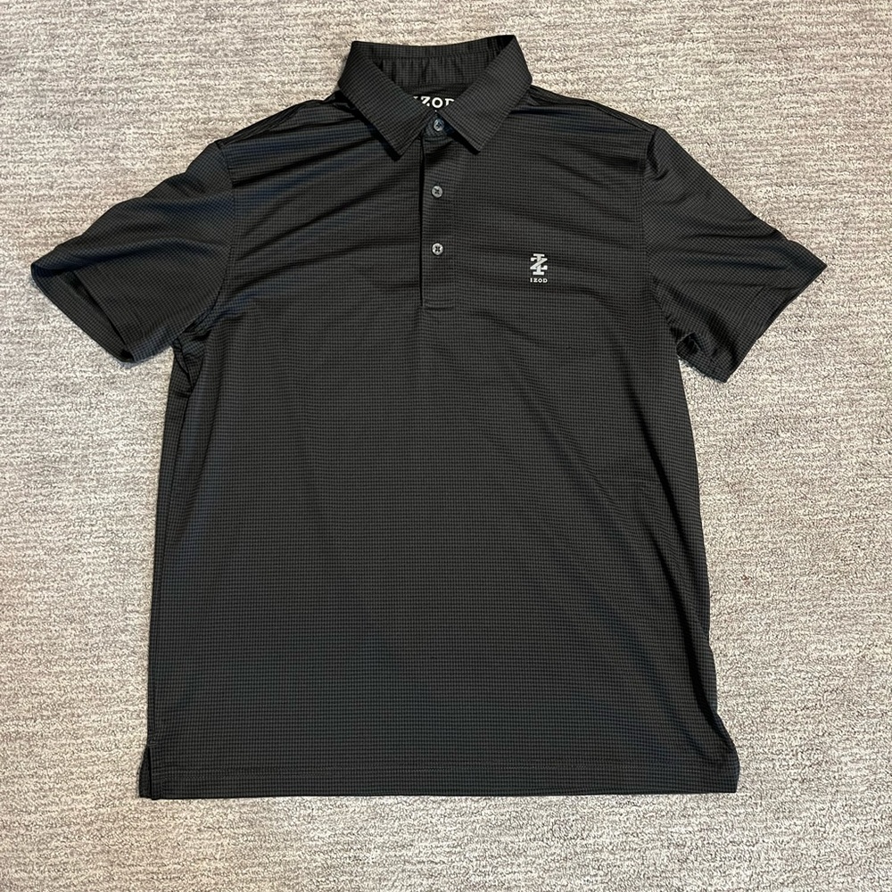 Men’s IZOD Golf Polo Shirt size Medium, Short Sleeve Black